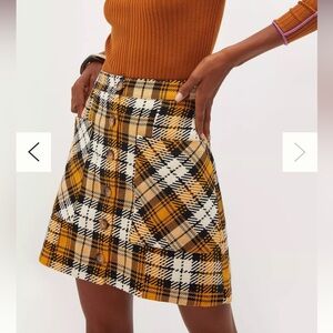 Anthropologie Maeve Plaid Mini Skirt Sz 4